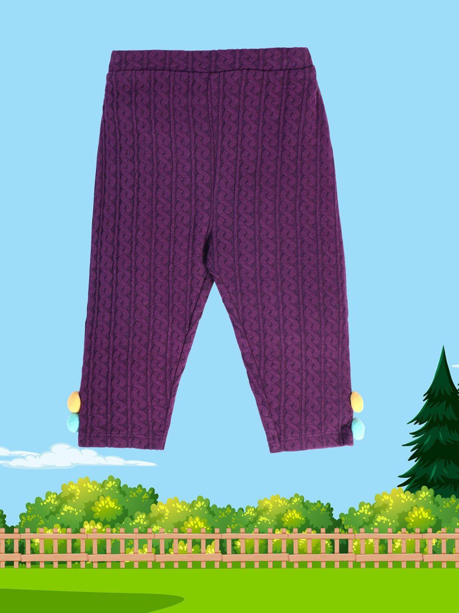 baby girls purple knit trousers