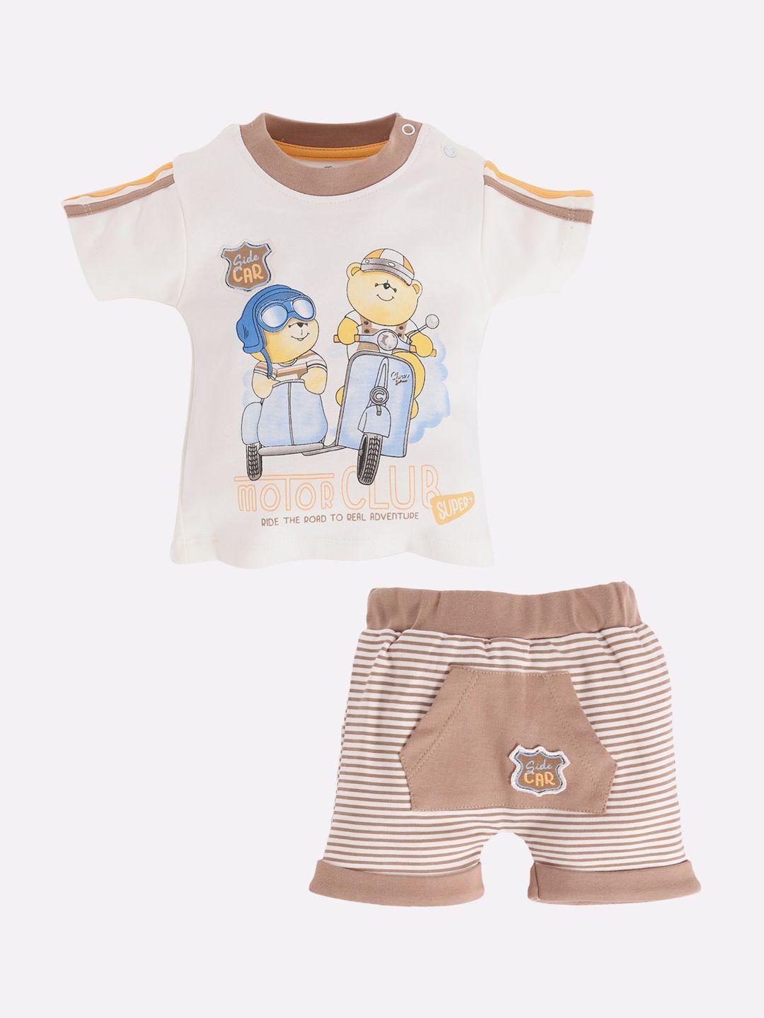 baby-go-infant-kids-white-&-brown-cotton-printed-t-shirt-with-shorts