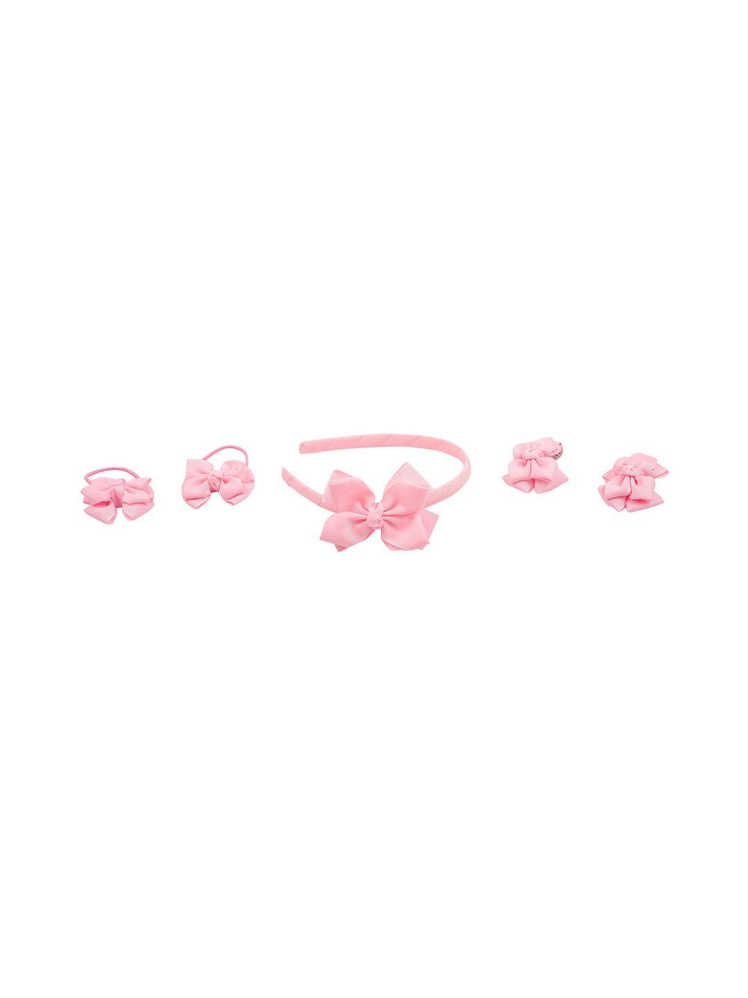 baby moo girls pink set of 5 hair accessory set
