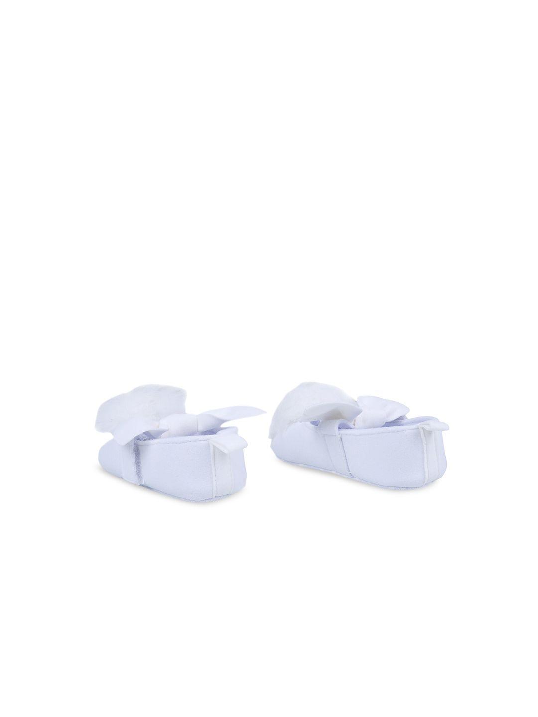 baby moo infant girls white solid cotton booties