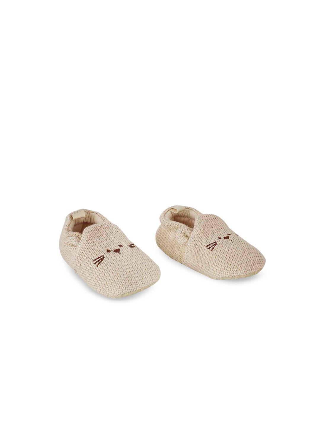 baby moo infants brown knitted booties