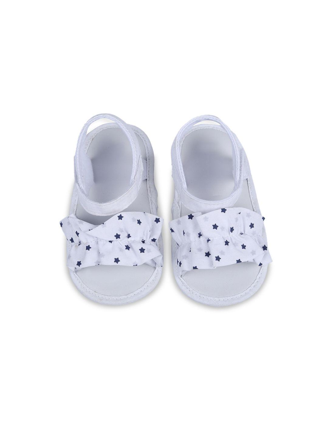 baby moo infants girls white printed anti-slip sandal booties