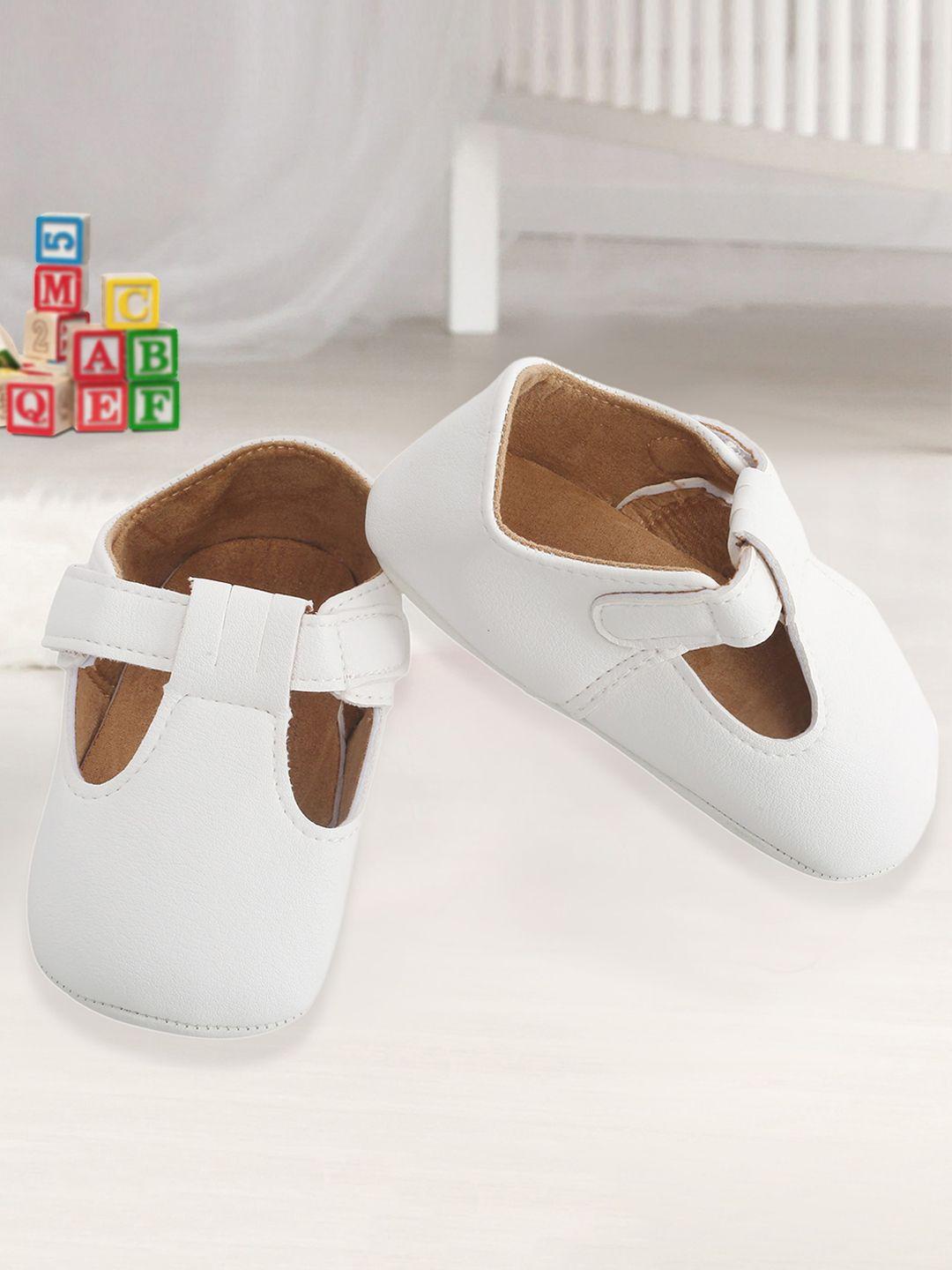 baby moo infants girls white solid booties
