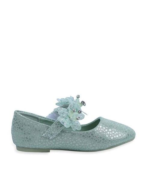 baby moo kids green bash floral applique mary jane shoes