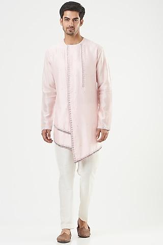 baby pink embroidered kurta set