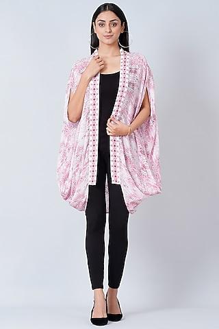 baby pink printed cape