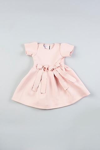 baby pink scuba dress for girls