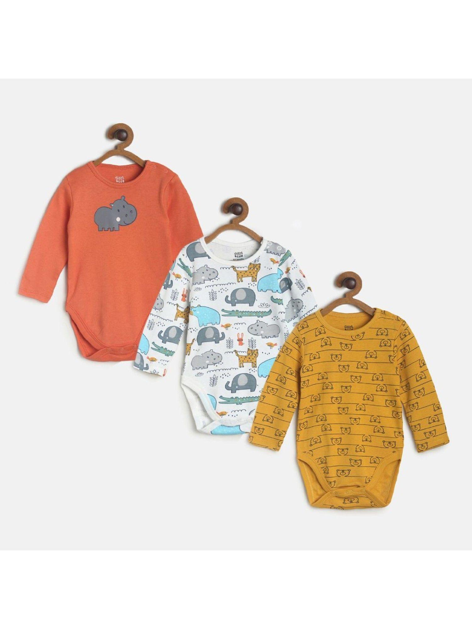 baby boys multi body suit (set of 3)