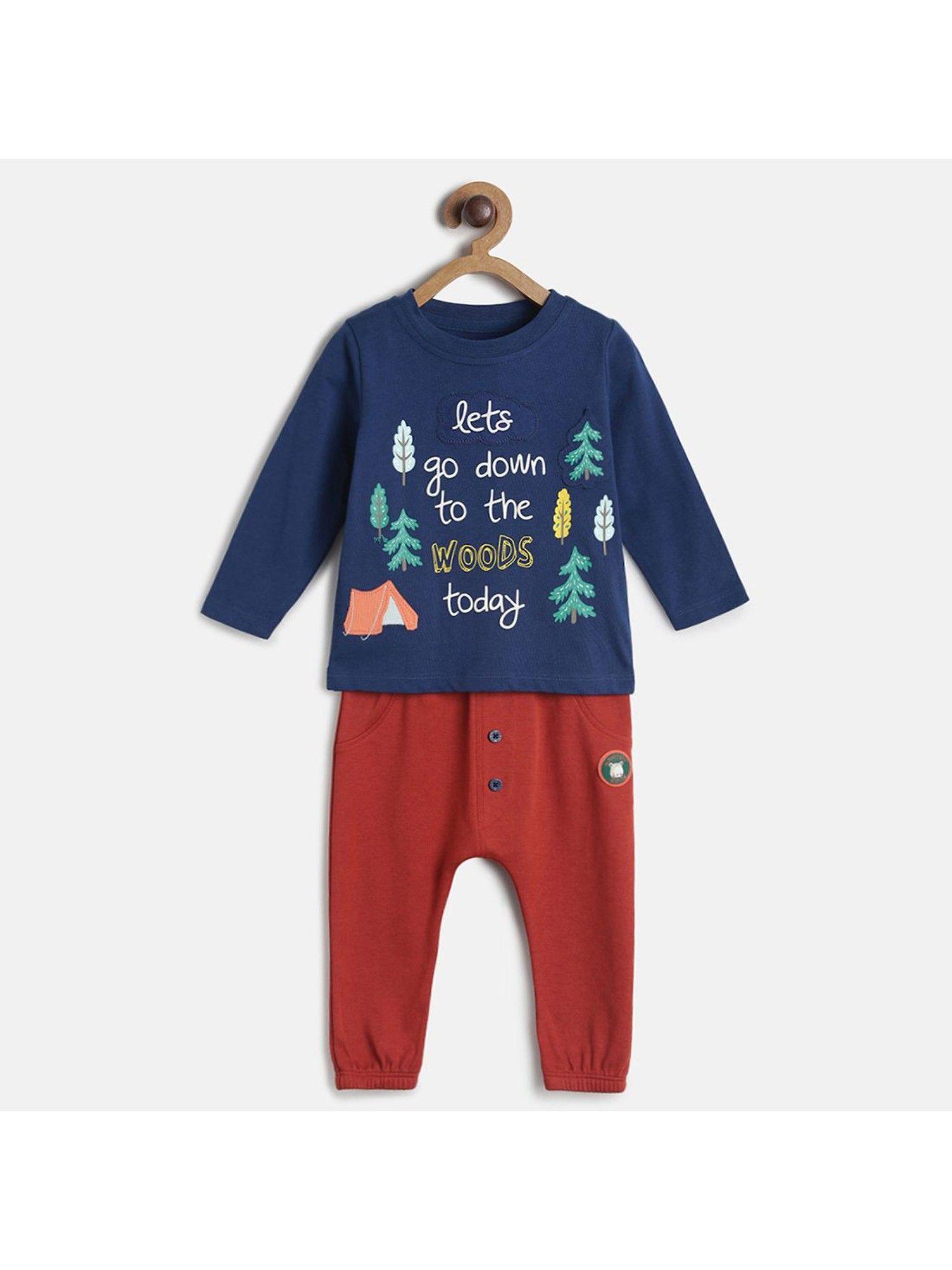 baby boys multi t-shirt & bottom (set of 2)