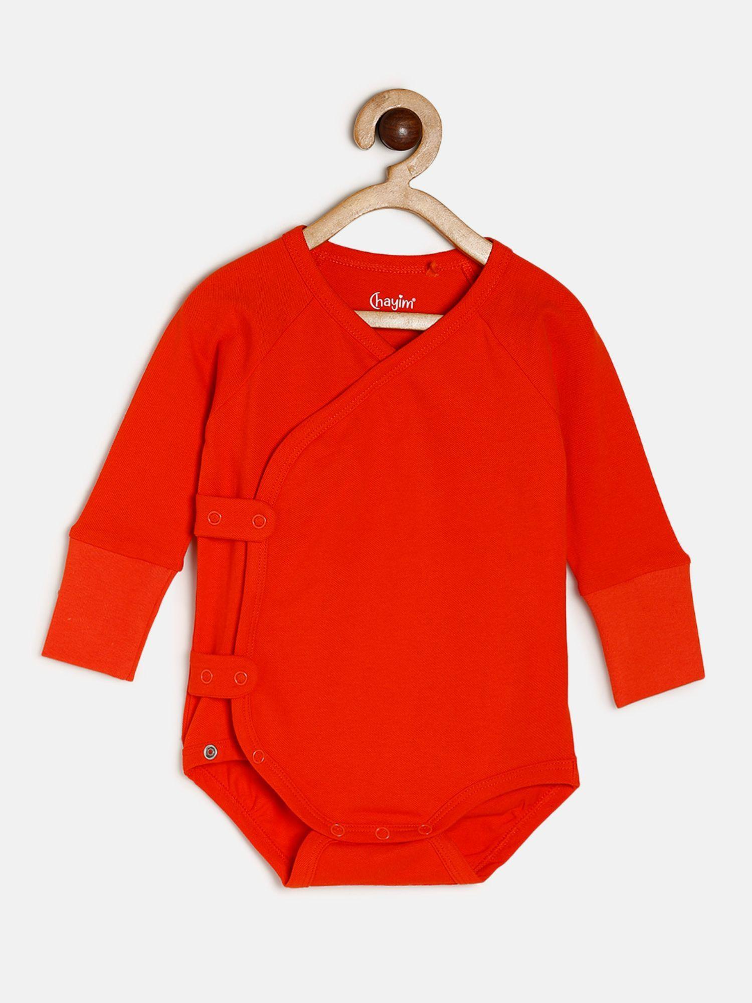 baby expandable flexi fit bodysuit red orange