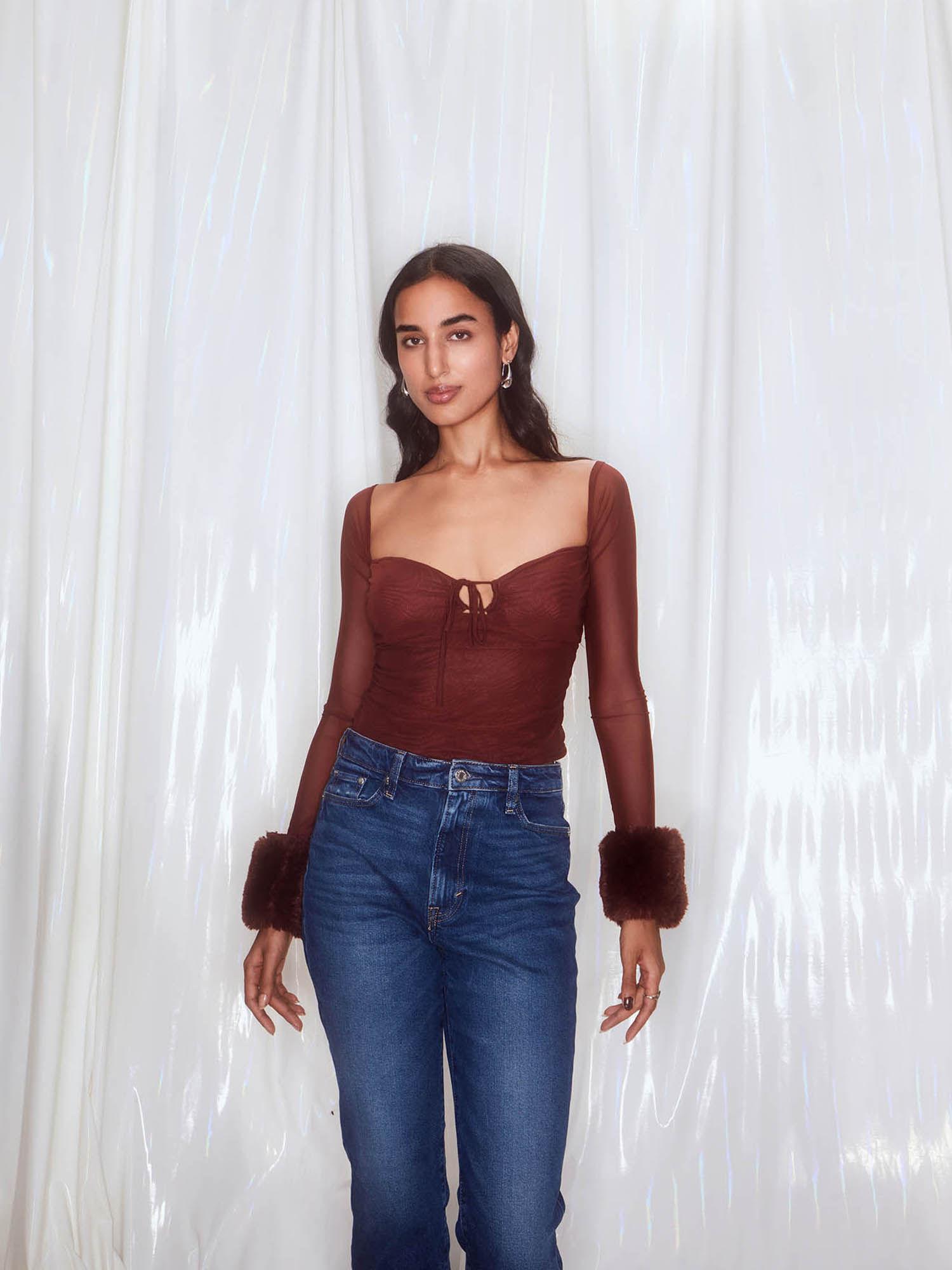 baby girl brown solid top