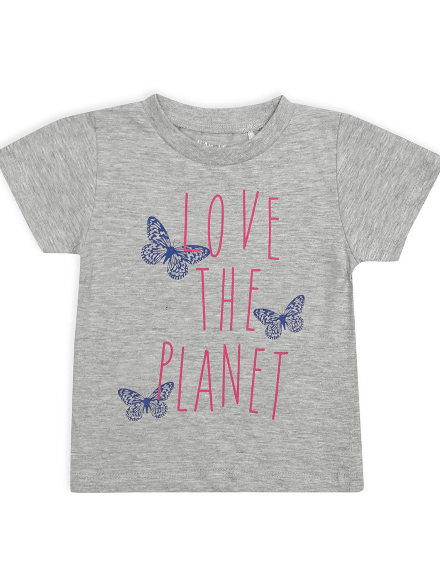 baby girl butterfly print half sleeve t-shirt