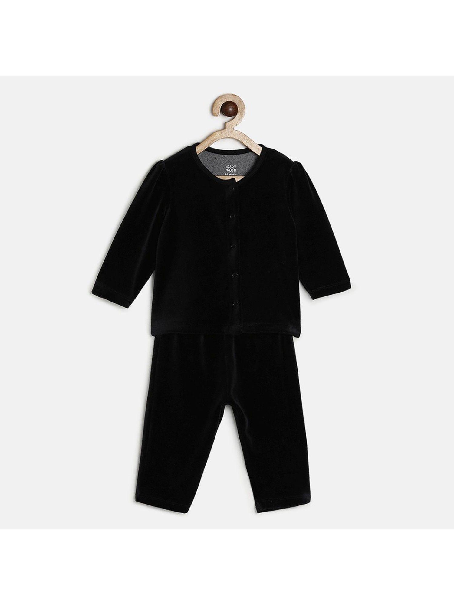 baby girls black top & bottom (set of 2)