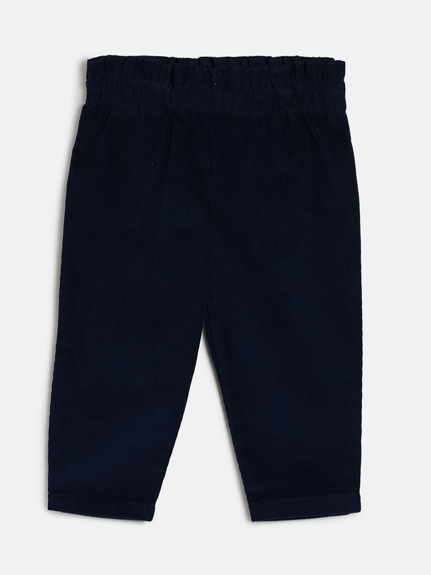 baby girls navy blue woven pants