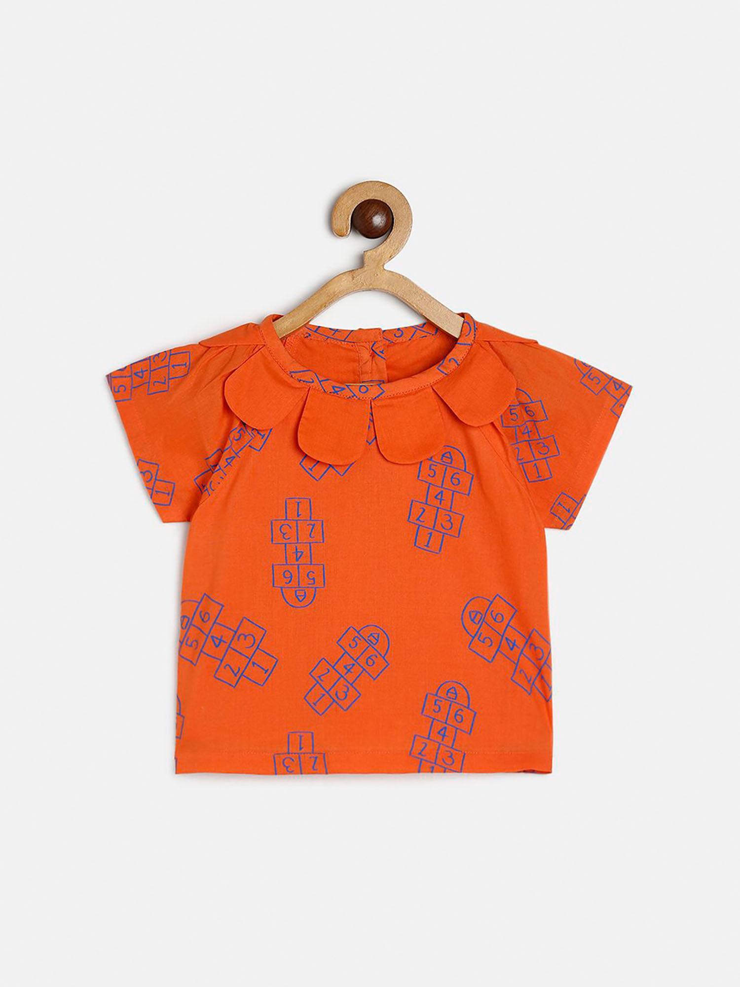 baby girls orange woven top