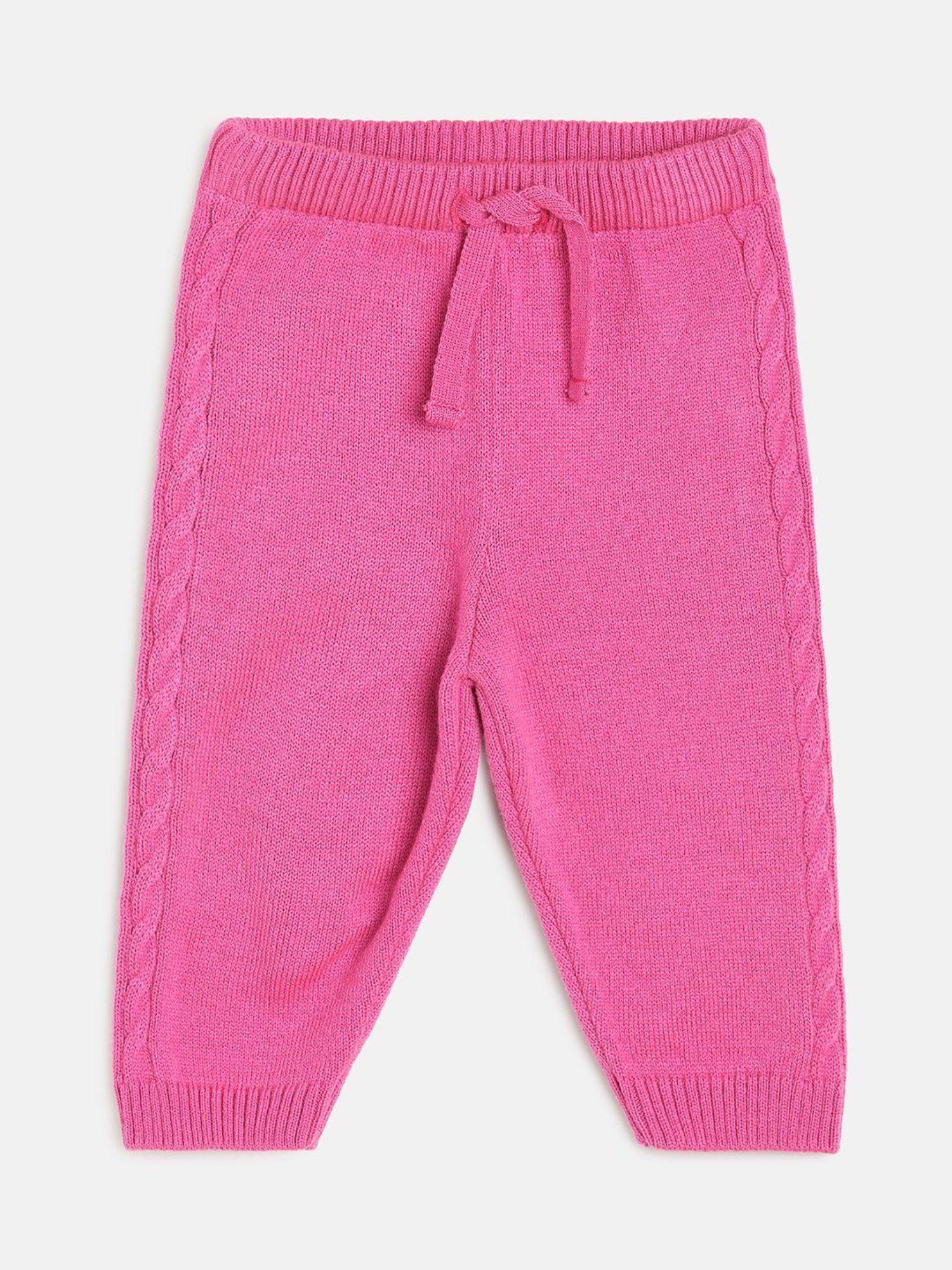 baby girls pink knit joggers