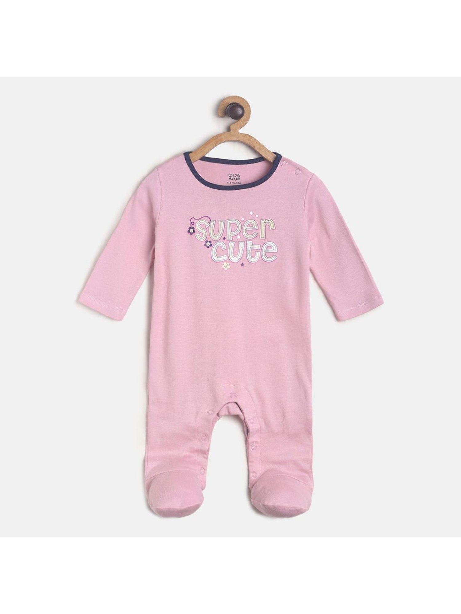 baby girls pink sleep suit