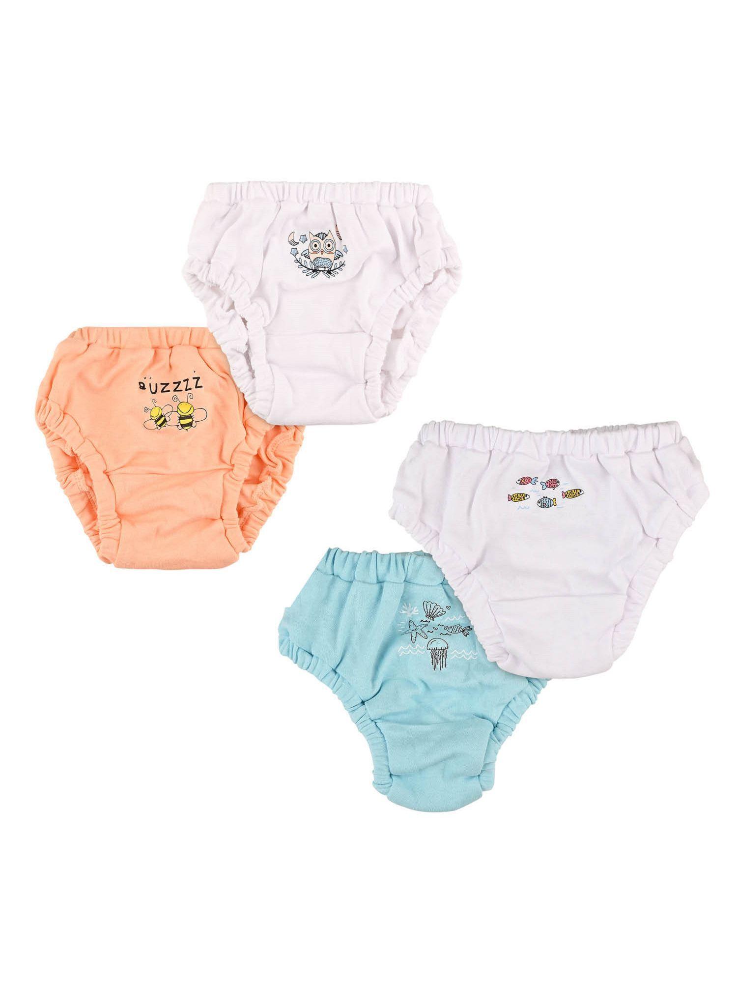 baby girls printed bloomer brief underwear multicolor (pack of 4)