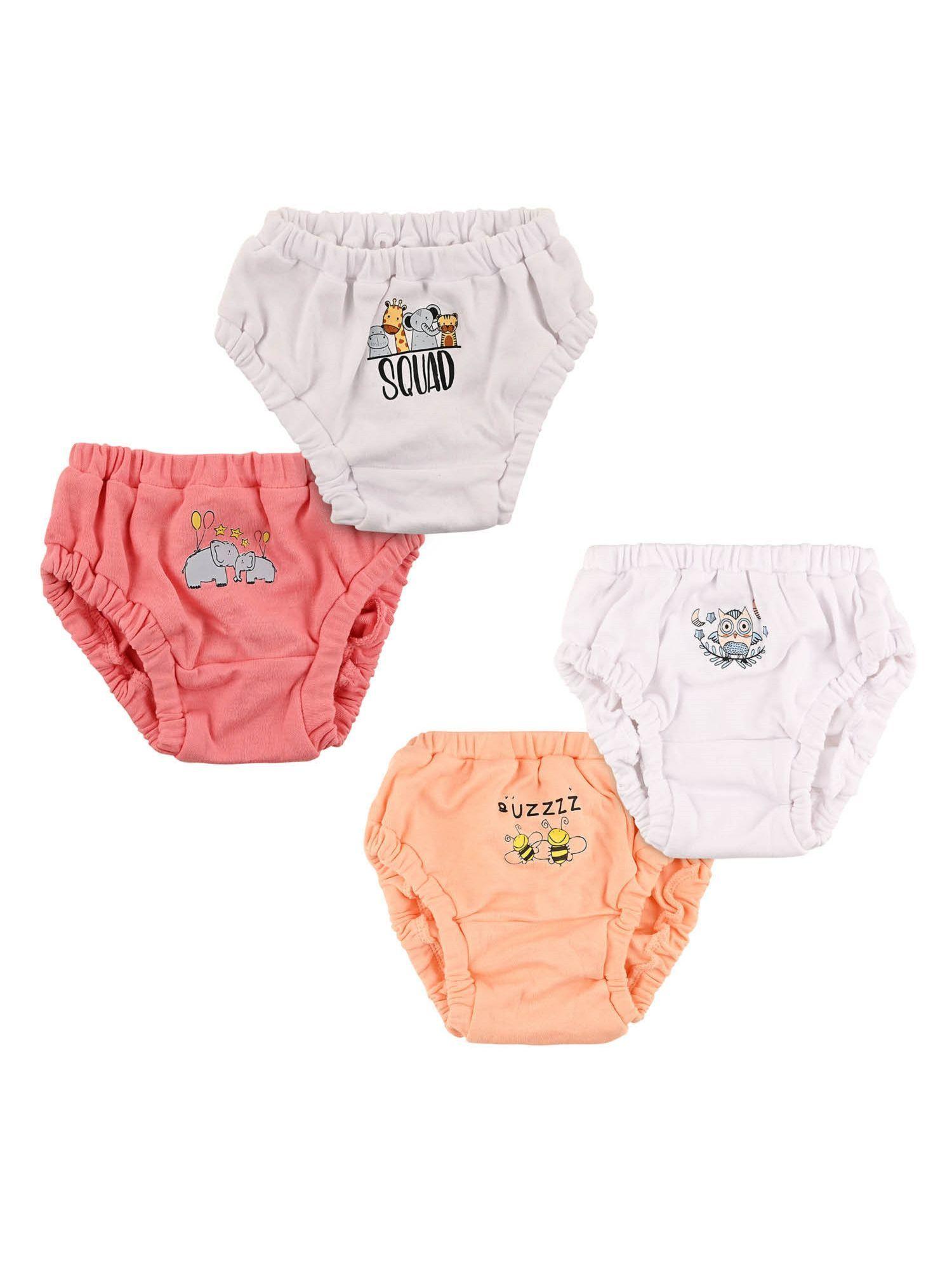 baby girls printed bloomer brief underwear multicolor (pack of 4)