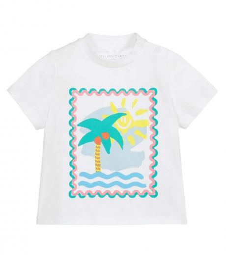 baby girls white graphic print tops