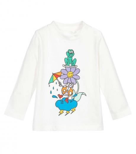 baby girls white graphic print tops