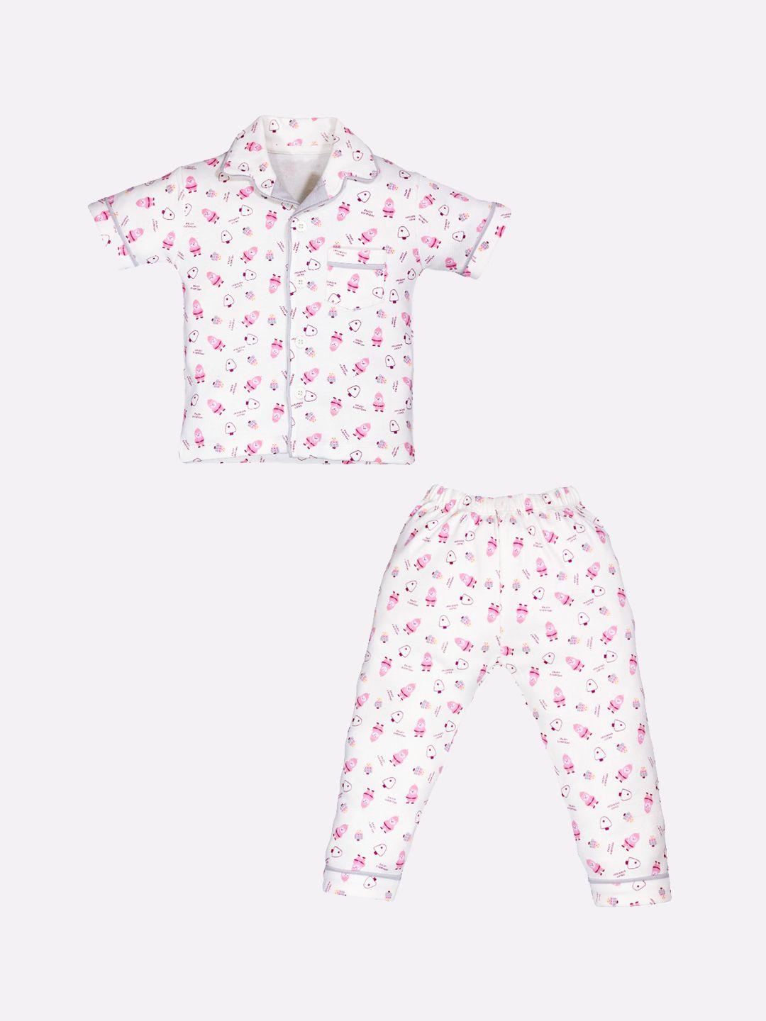 baby go boys conversational printed pure cotton shirt & trousers
