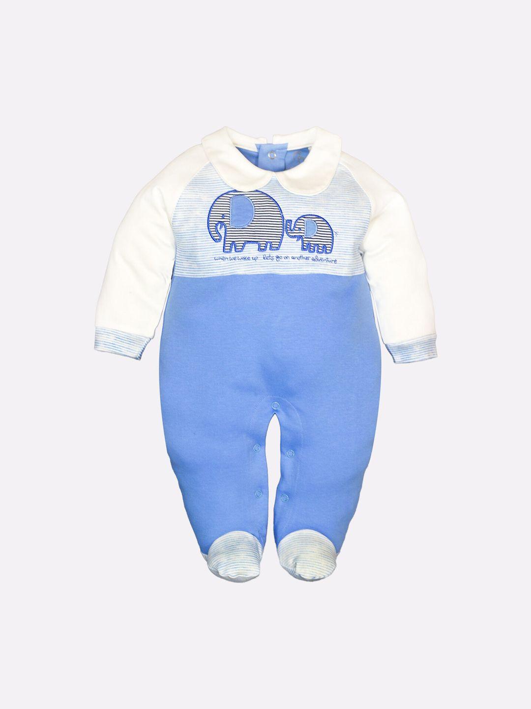 baby go royal blue cotton regular fit rompers