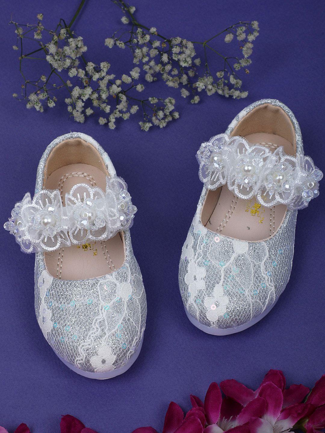 baby moo girls embellished round toe ballerinas