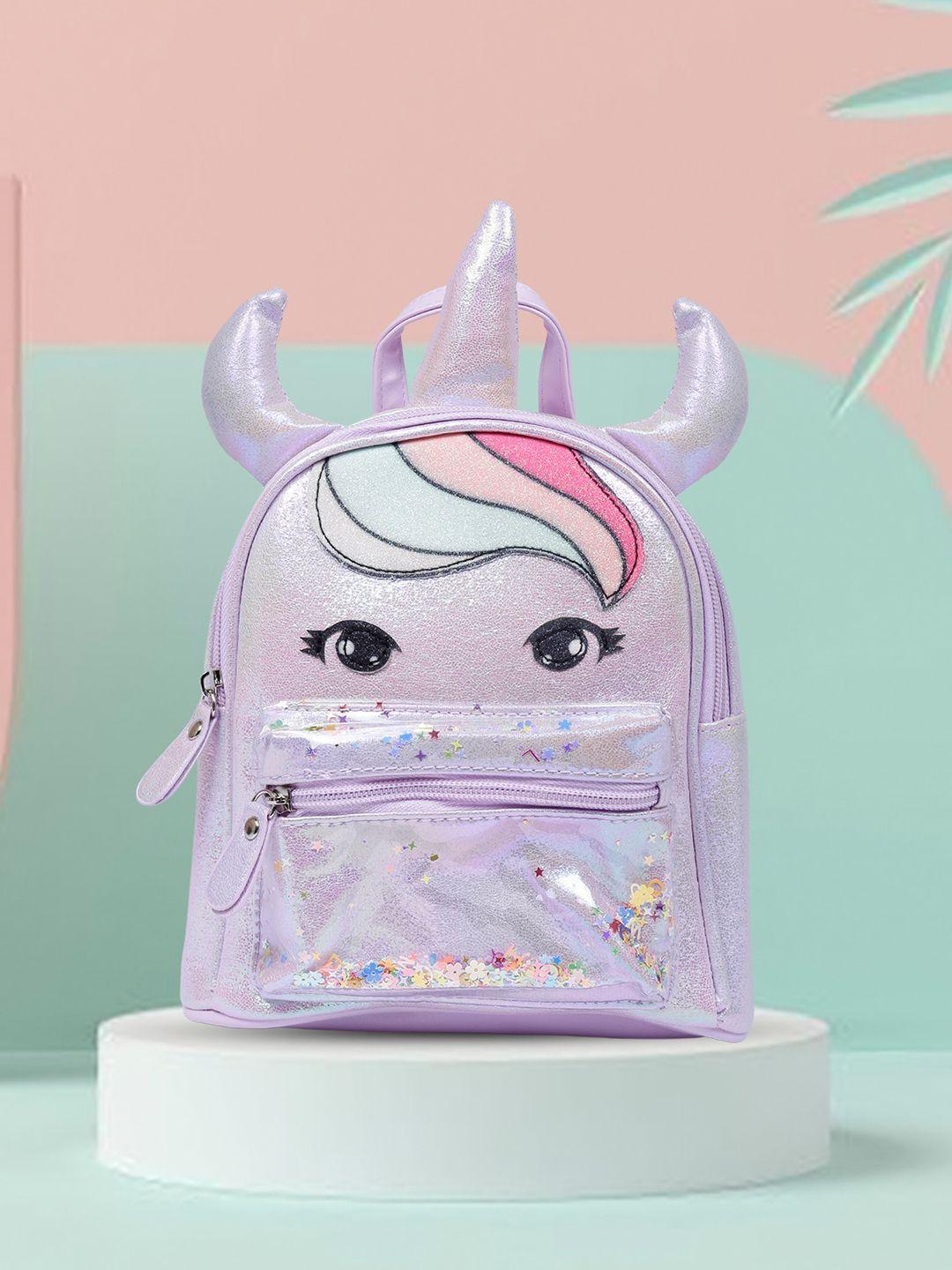 baby moo girls purple & pink sequined trendy backpack
