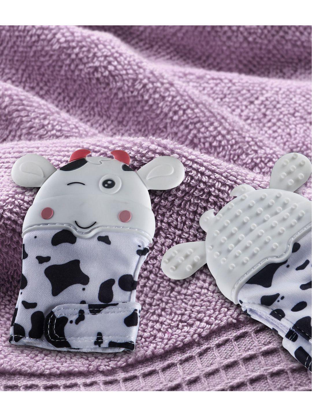 baby moo infant black & white patterned mittens