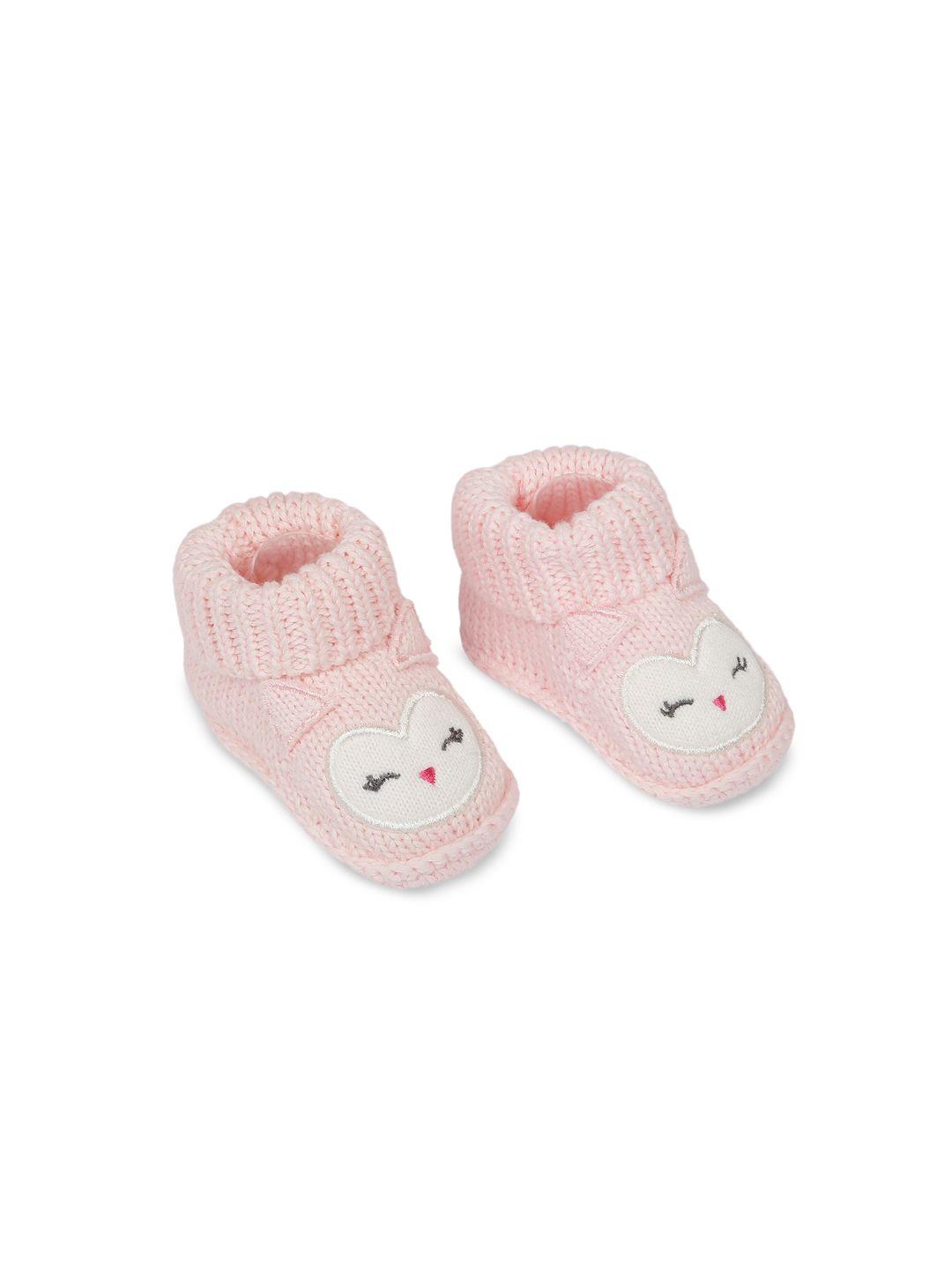 baby moo infant girls pink socktop blushing booties