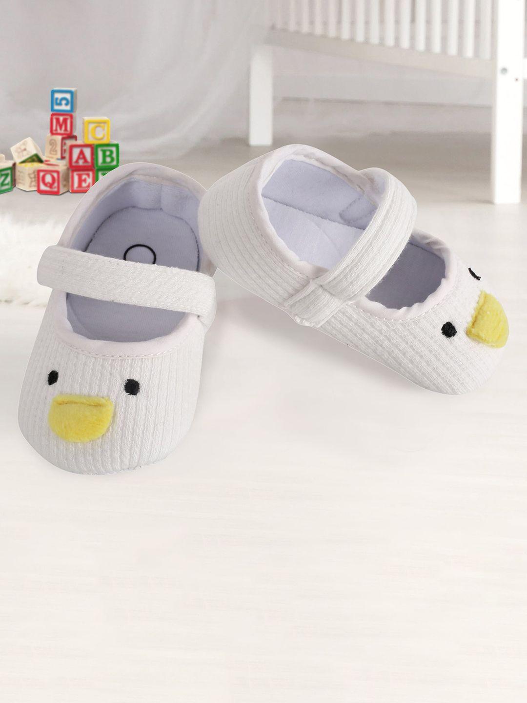 baby moo infant girls white solid booties