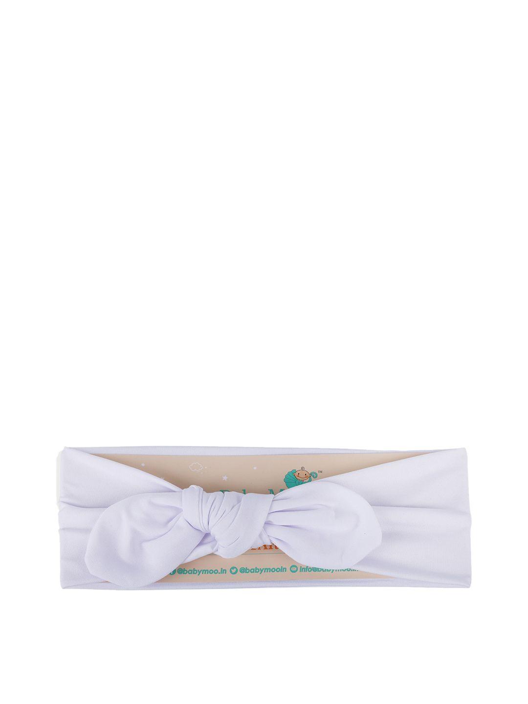 baby moo infant girls white solid bow knot headbands