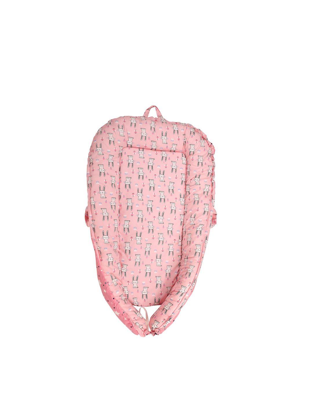 baby moo infant kids pink & white printed sleeping bag