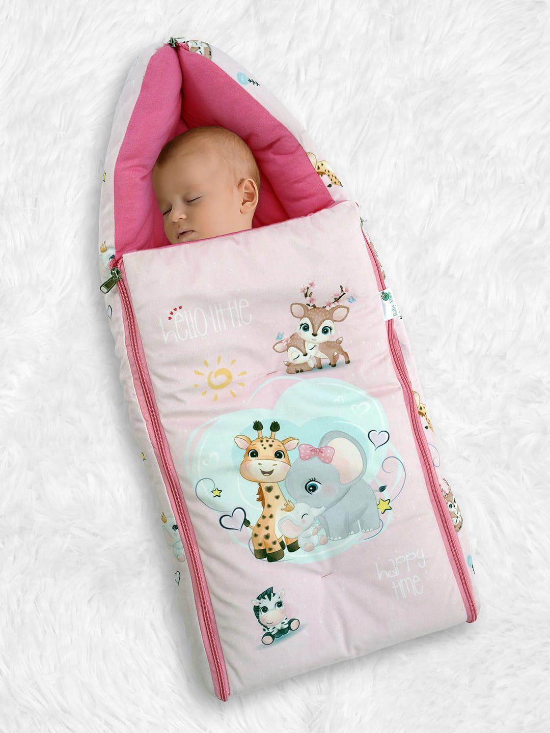 baby moo infant kids pink printed sleeping bag