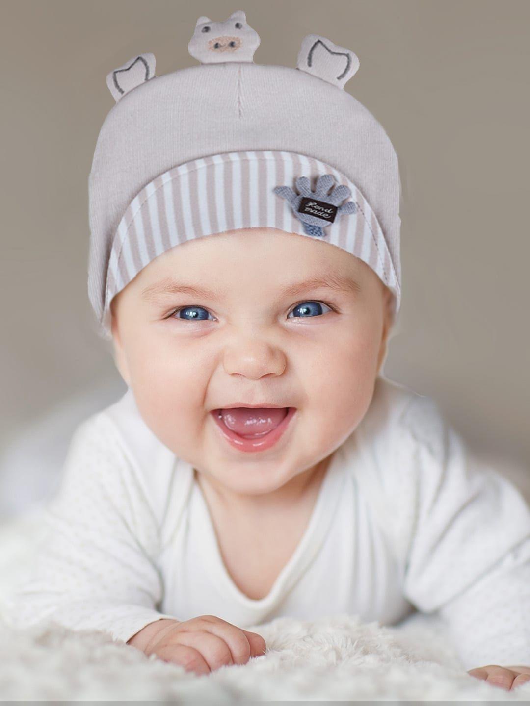 baby moo infant kids self design pure cotton beanie cap