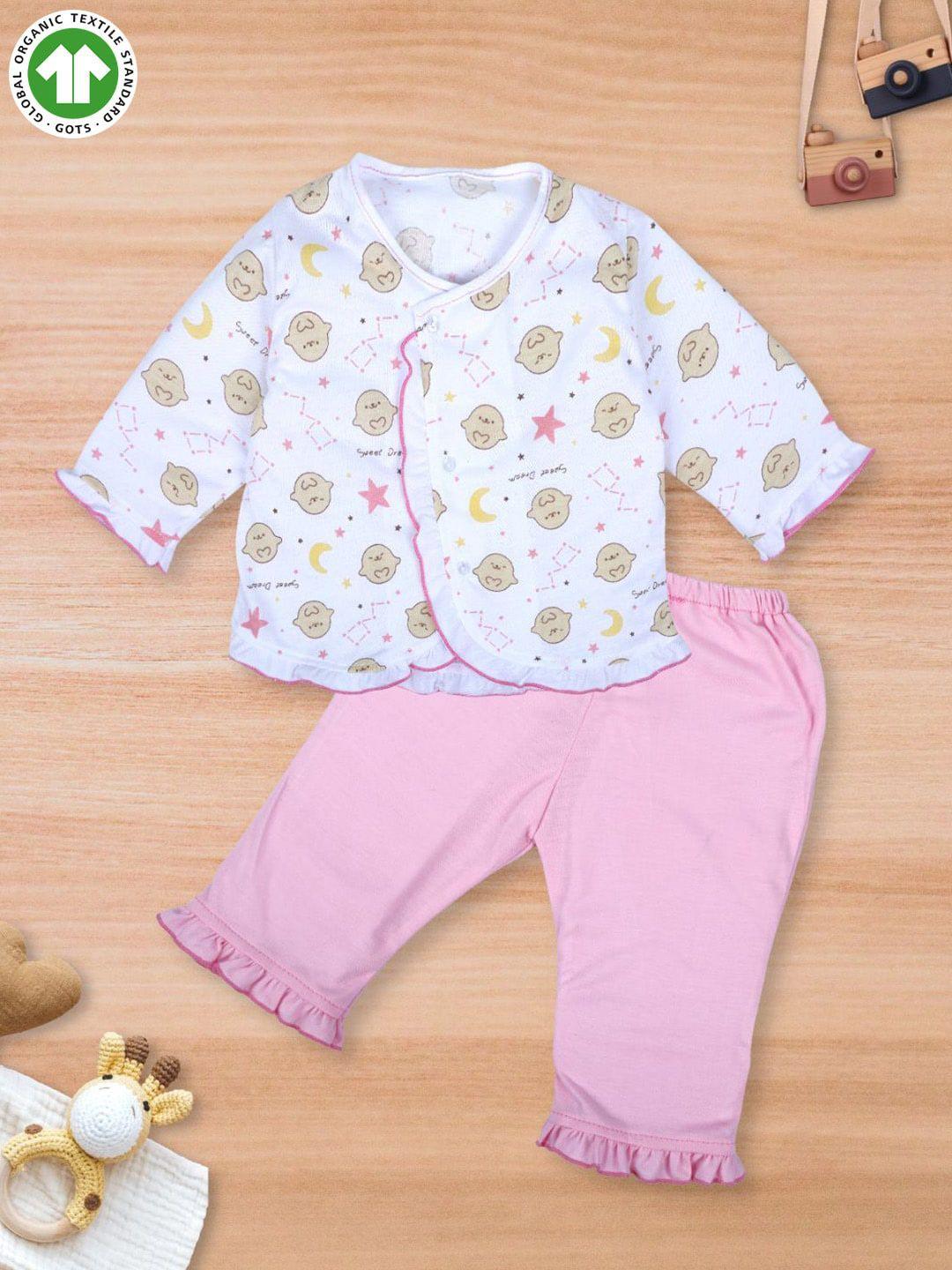 baby moo infants conversational printed shirt with pyjama