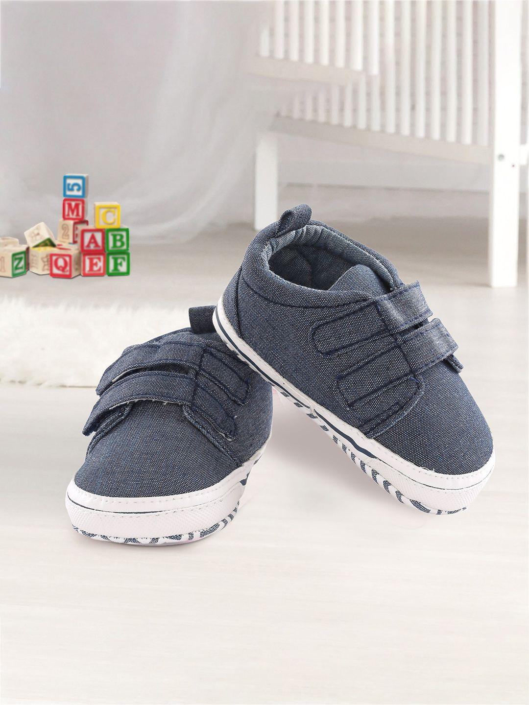 baby moo infants kids blue solid casual booties