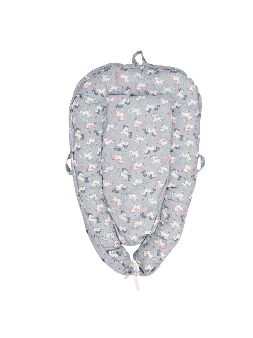 baby moo infants kids grey & white printed pure cotton sleeping bag