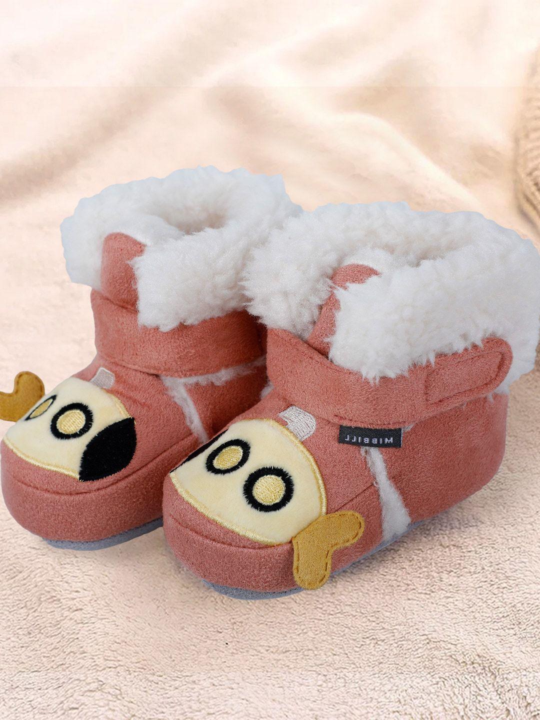 baby moo infants patterned pure wool anti-slip booties
