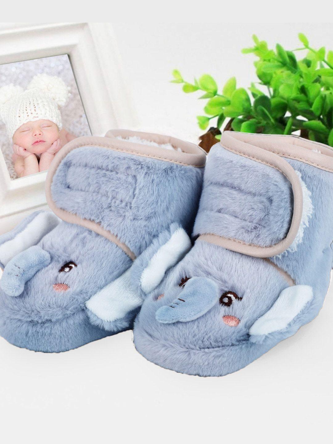 baby moo infants self design pure wool anti-slip booties