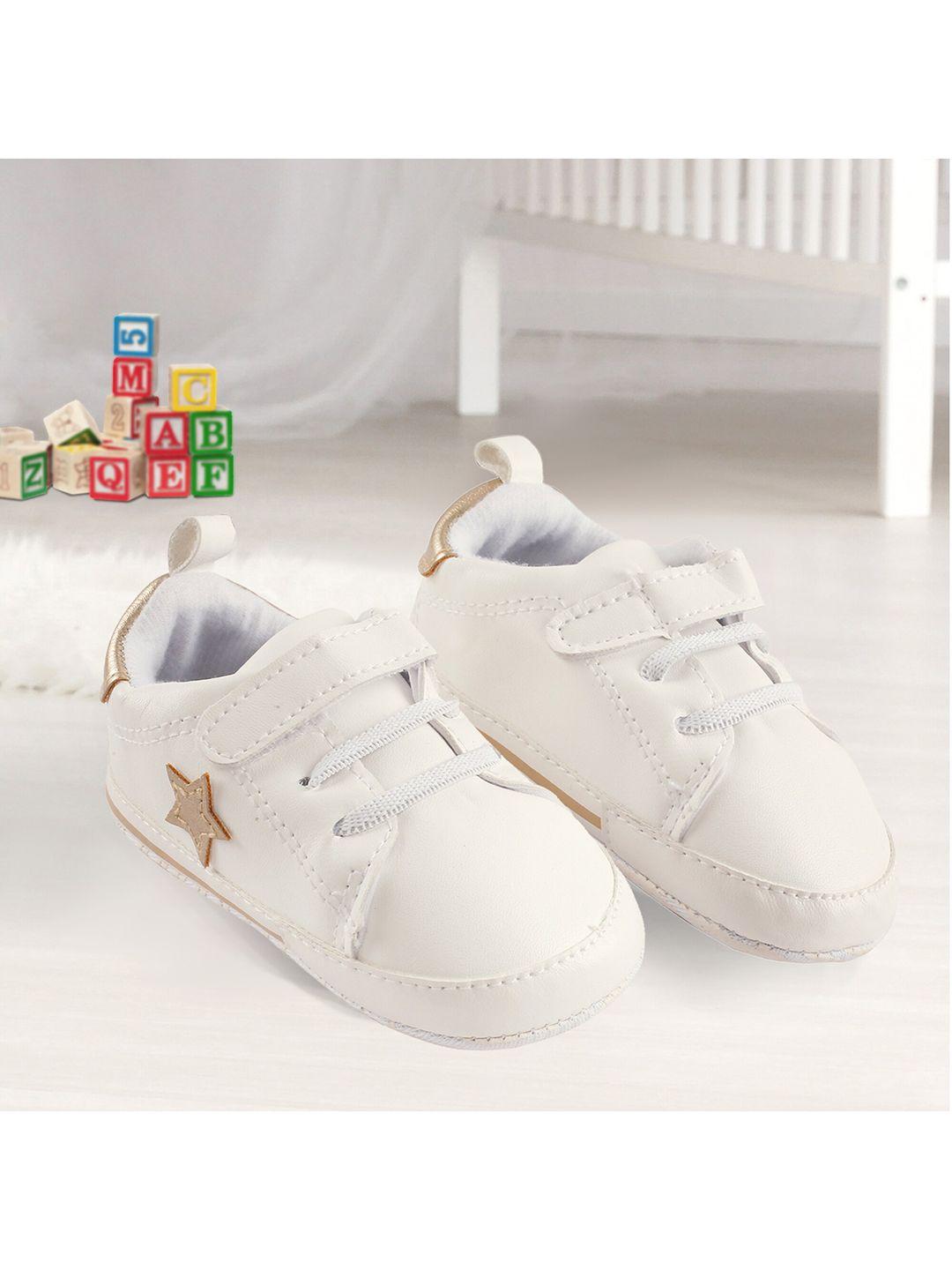 baby moo infants white & gold-coloured my shining star booties