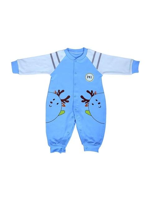 baby moo kids blue cotton printed full sleeves bodysuit