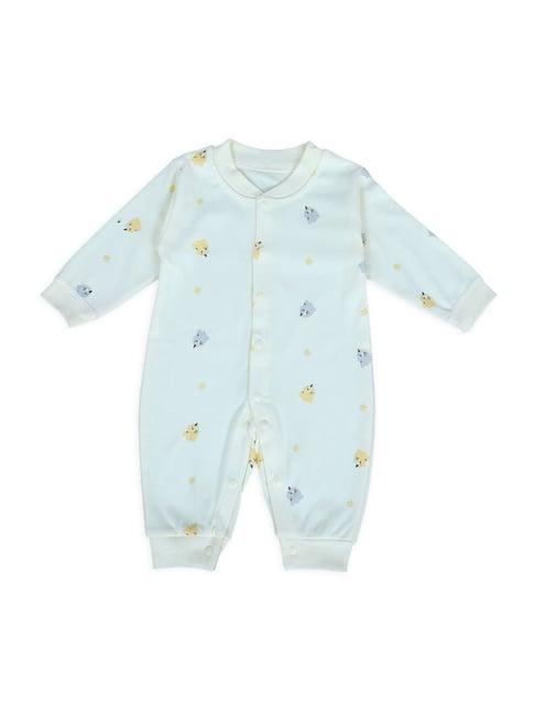 baby moo kids cream cotton printed full sleeves bodysuit