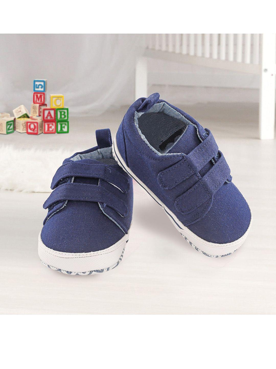 baby moo kids navy blue velcro booties