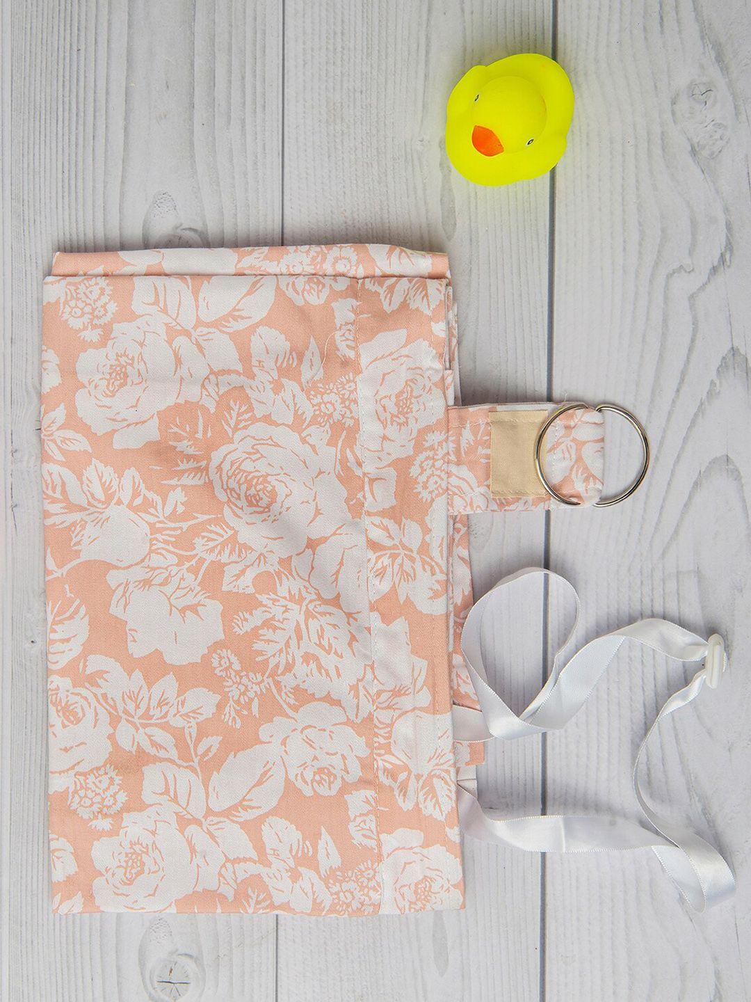 baby moo kids peach floral printed breastfeeding nursing cover