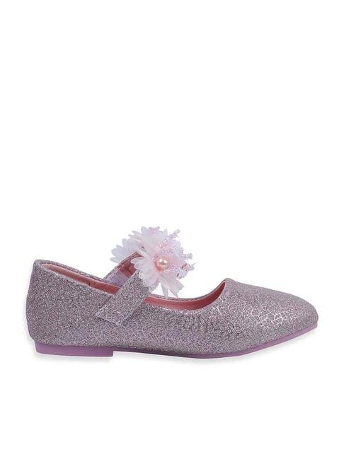 baby moo kids pink bash shiny floral applique mary jane shoes