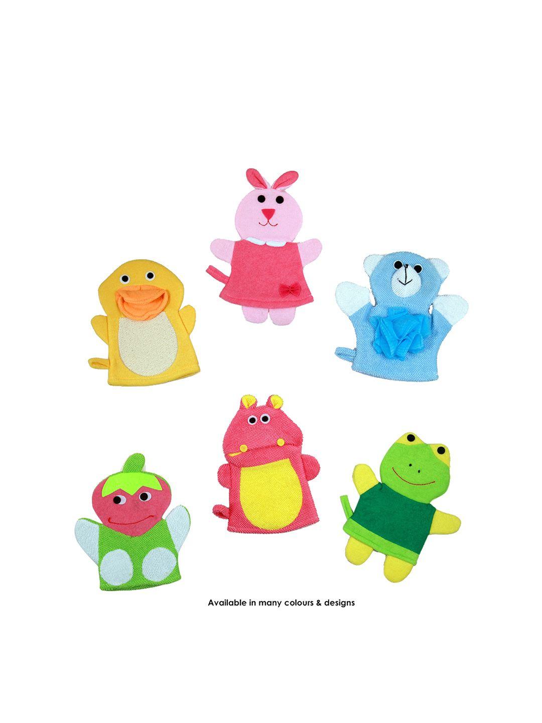 baby moo kids pink cartoon-shaped bath glove
