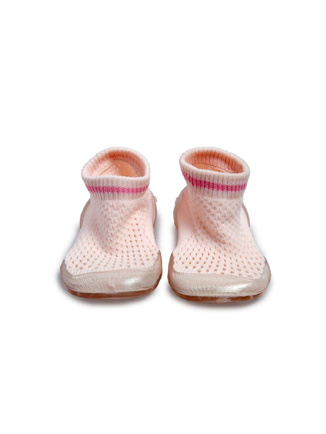 baby moo kids pink knitted booties