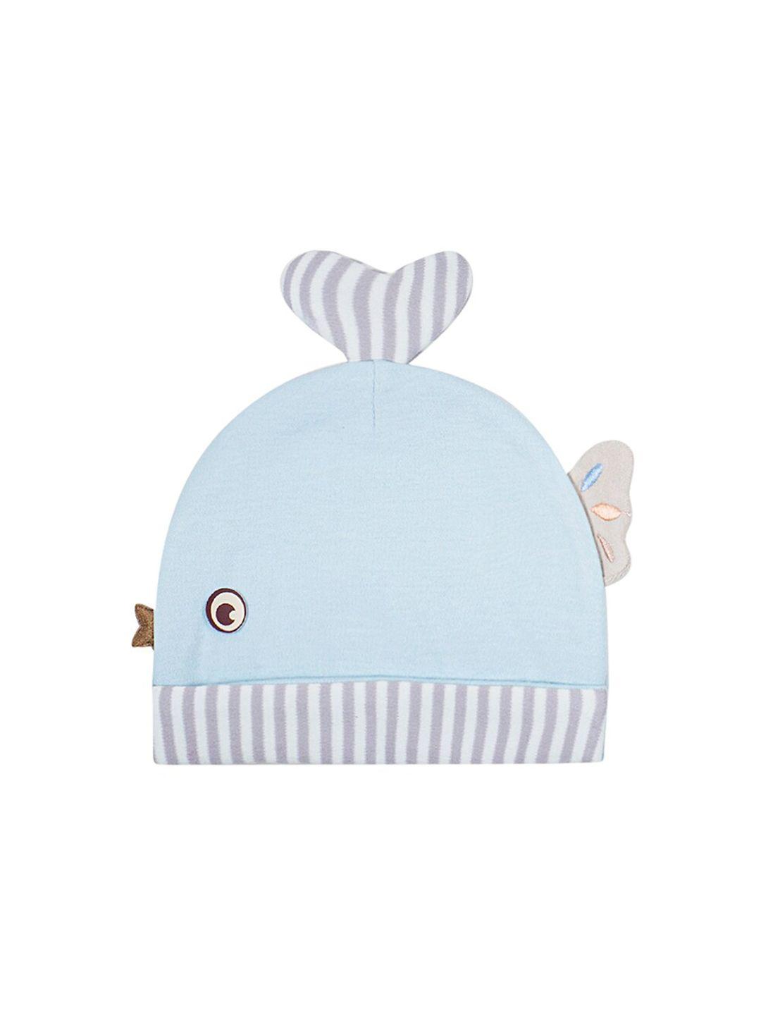 baby moo unisex kids blue & grey printed beanie